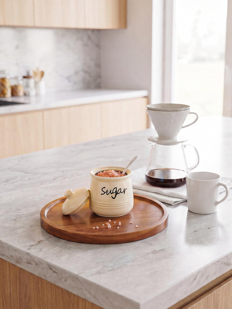 12oz Ceramic Sugar Bowl with Lid and Spoon