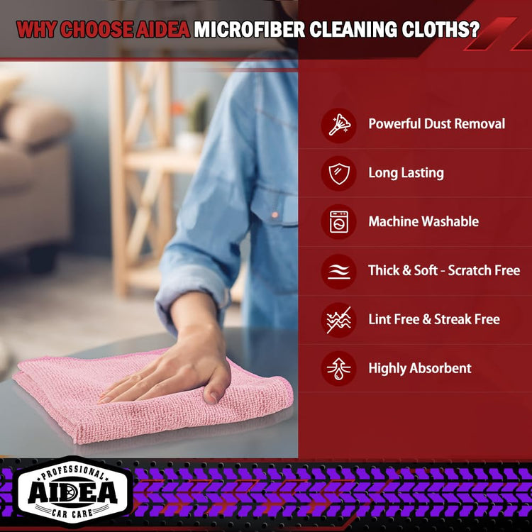 Microfiber Cleaning Cloth Pink 10PK (10 Count)