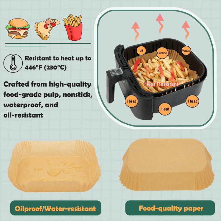100PCS 10 Inch Large Air Fryer Liners for 7 (100 Count)
