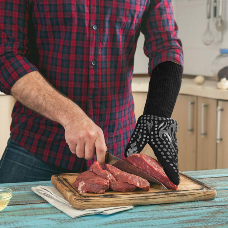 BBQ Gloves 1472F Heat Resistant Silicone Non (2 Count)