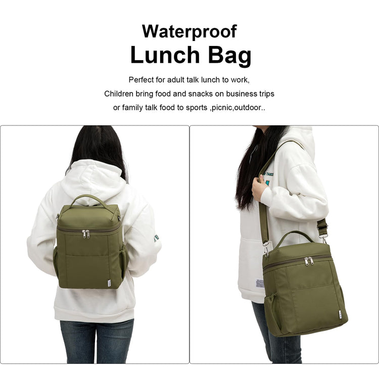 NOL Insulated Lunch Bags for Women Cooler Bag Lightweight Nylon Waterproof Lunch Box for Work