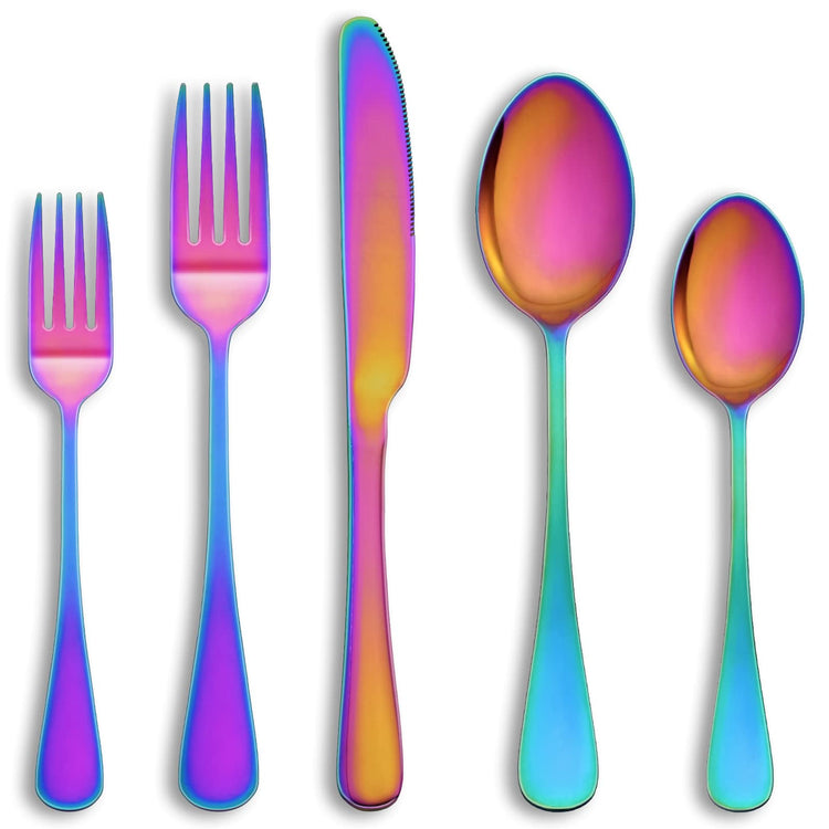 20 Pcs Rainbow Silverware Set Service for 4 (20 Count)