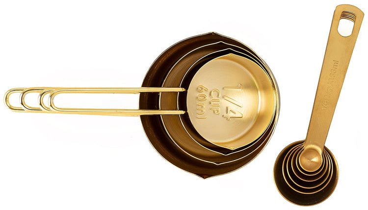 Gold Measuring Cups & Measuring Spoons 10