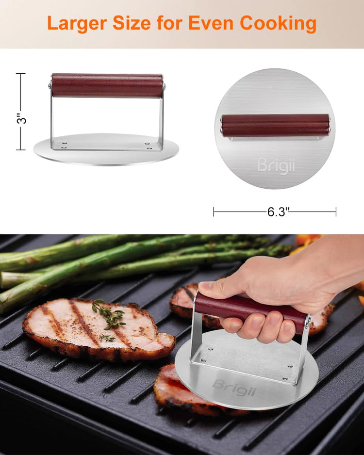 8.5" Stainless Steel Smash Burger Press