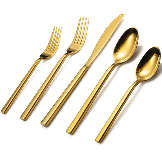 Cube Gold 20 Piece Flatware Set (17.49 Count)