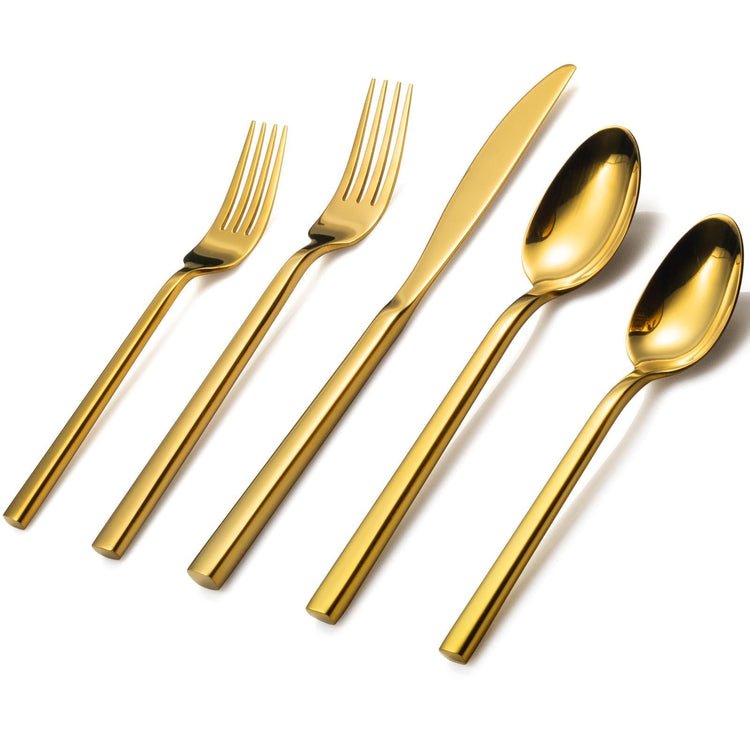 Cube Gold 20 Piece Flatware Set (17.49 Count)
