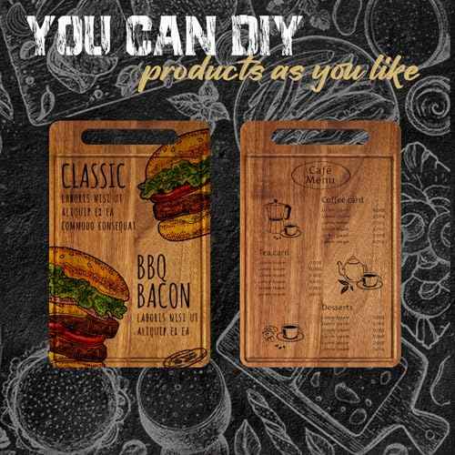 10 Pcs Bulk Wood Cutting Board with Handle 12 x 7.8 Inch Acacia Wooden Kitchen Serving Chopping Boards for Pizza (10 Count)