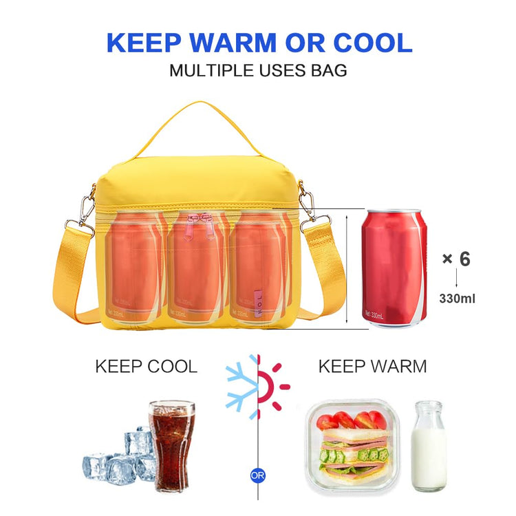 NOL Insulated Lunch Bags for Women Cooler Bag Lightweight Nylon Waterproof Lunch Box for Work