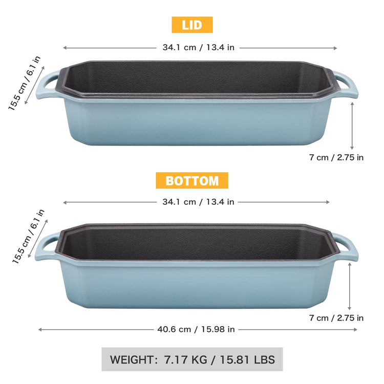 Bread Pan Cast Iron Loaf Pan with Lid Bread Loaf Pan 13x5 Inch Enameled Cast Iron Sourdough Bread Pan
