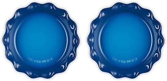 Le Creuset Stoneware Set of 2 Heritage Fluted Pie Dish, 9", Marseille