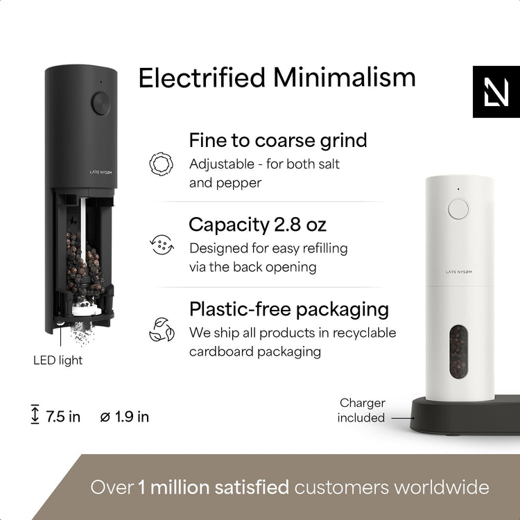 Electric Salt and Pepper Grinder Set