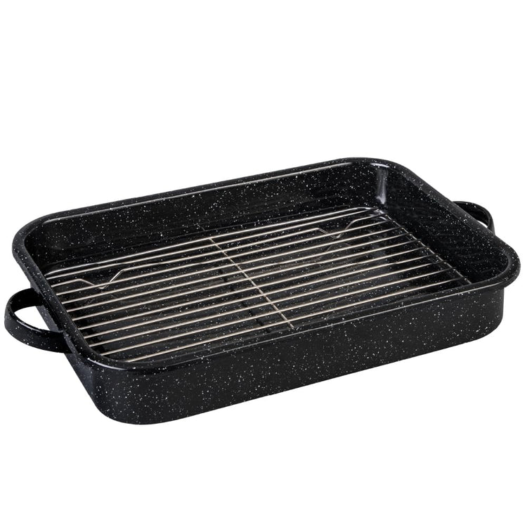 Open Roasting Pan with Flat Rack