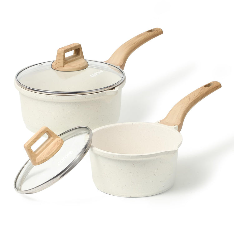 Nonstick 1.5Qt & 3.0Qt Sauce Pan Sets with Lid (2 Count)