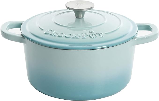 Crock-Pot Artisan Round Enameled Cast Iron Dutch Oven, 3-Quart, Blush Pink