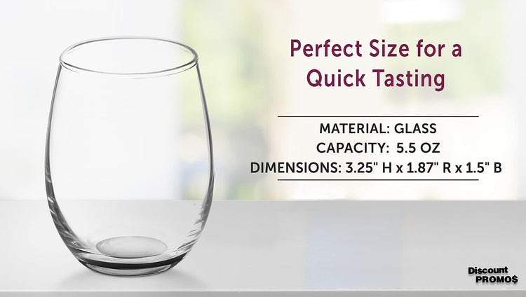 Stemless Wine Glasses by ARC 5.5 oz. Set of 12 (12 Count)