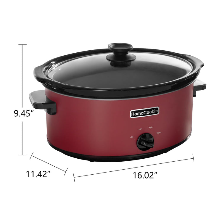 7 Quart Slow Cooker Oval Manual Pot Food Warmer with 3 Cooking Settings