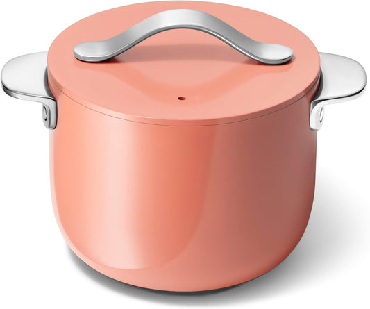 Caraway Petite Cooker - 2 Qt Ceramic Coated Pot - Free From Forever Chemicals - Perfect for Rice, Grains, or Sauces - Perracotta - Nestoria