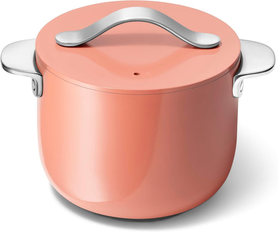 Caraway Petite Cooker - 2 Qt Ceramic Coated Pot - Free From Forever Chemicals - Perfect for Rice, Grains, or Sauces - Perracotta - Nestoria