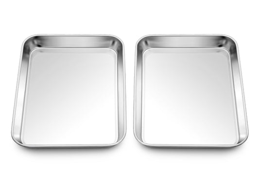 9x7 Inch Mini Stainless Steel Baking Sheet Set for Toaster Oven