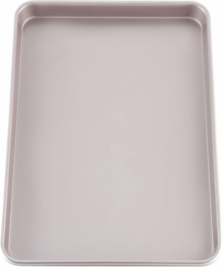 CHEFMADE 17-Inch Baking Sheet Pan, Non-Stick Carbon Steel Rimmed Cookie Sheet Pan for Oven Roasting Meat Bread Jelly Roll Battenberg Pizzas Pastries 12.8" x 17.7" x 1.1" (Champagne Gold)