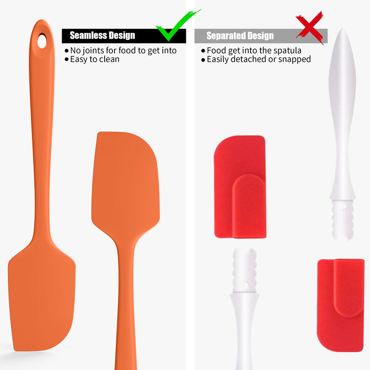 600°F Heat Resistant Silicone Spatula Scrapers (4 Count)
