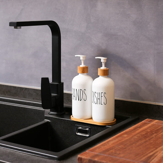 White Soap Dispenser Set