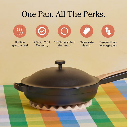 Our Place Always Pan 2.0-10.5” (2.6 Qt) Nonstick, Toxin-Free Ceramic Cookware | Patented 10-in-1 Aluminum Frying & Sauté Pan | Safe for Oven, Induction & All Cooktops up to 450°F | Char - Nestoria