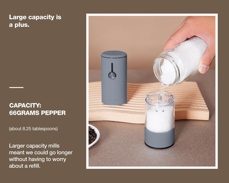 Stainless Steel Electric Salt and Pepper Grinder Set
