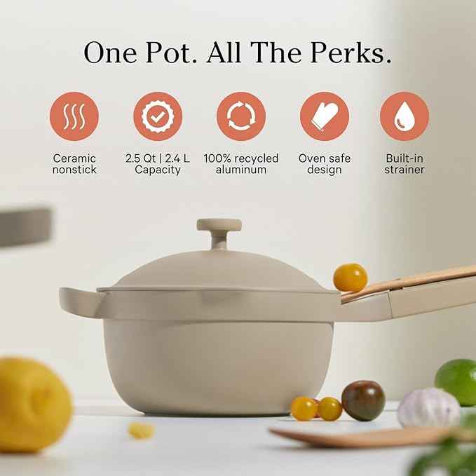 Our Place Mini Cookware Duo | 6-Piece Ceramic Cookware Set with Mini Always Pan & Mini Perfect Pot | Induction & Oven Safe up to 450°F | Nonstick, PFAS-Free Non-Toxic Cookware | Steam
