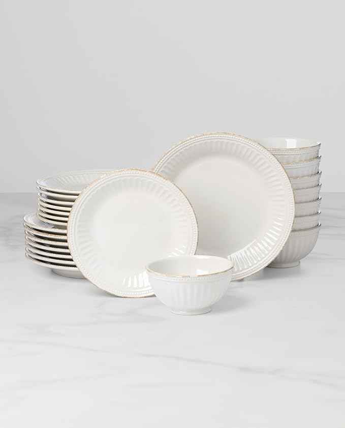 Lenox 899196 French Perle Groove 24-Piece Dinnerware Set, Service For 8