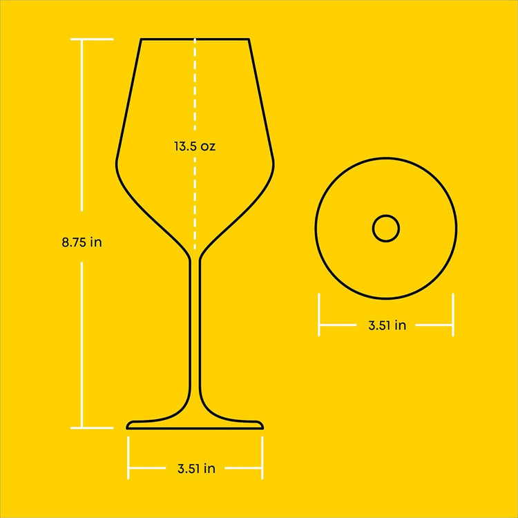 JoyJolt Layla White Wine Glasses, Set of 4 Italian Glasses, 13.5 oz Clear – Made in Europe