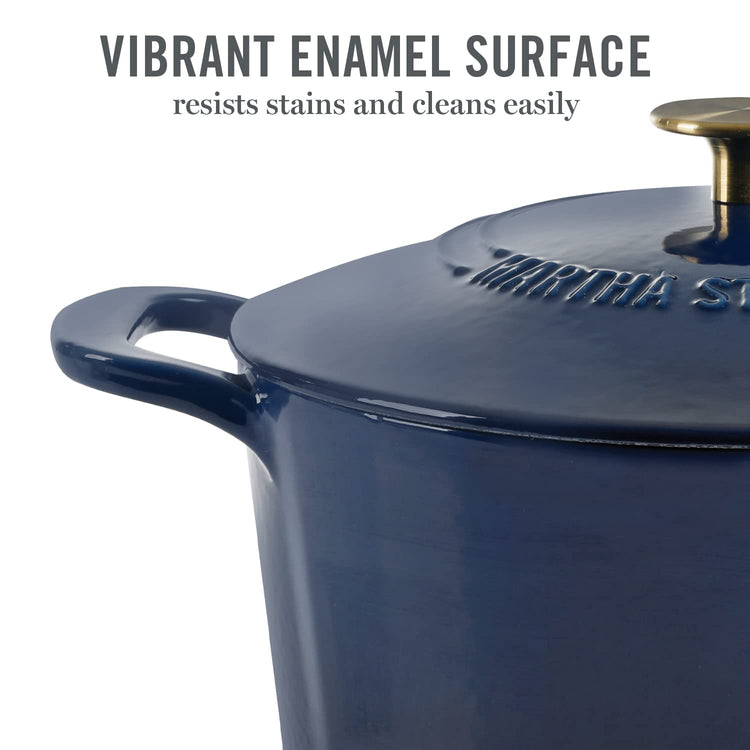 Gatwick 7 Quart Enamel Cast Iron Dutch Oven Pot with Lid