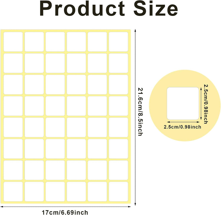 1440 Pcs Blank Date Labels 1" X 1" Labels Stickers for Organizing Square Writable White Labels Food Labels for Jars Boxes File Folders Envelopes School Office Kitchen