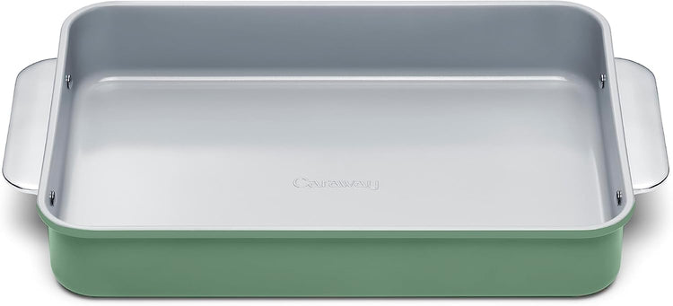 Caraway Non-Stick Ceramic 9”x13” Rectangle Pan - Naturally Slick Ceramic Coating - Non-Toxic, PTFE & PFOA Free - Perfect for Brownies, Lasagnas, and More - Sage