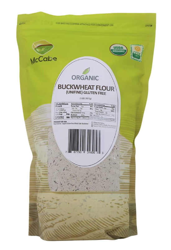 McCabe Organic Buckwheat Flour - Buckwheat Flour Organic | Rich with Fiber & Minerals | USDA and CCOF Certified | Packed in USA | 2Lbs - Nestoria