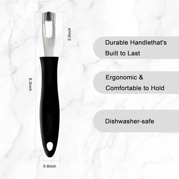 Channel Knife Lemon Peeler Zester-Garnish for Cocktail Mixers- Triangular, V-Shaped Stainless Steel Professional Grade Bar Tool-Fruit Peeler Zester (Peeler A)