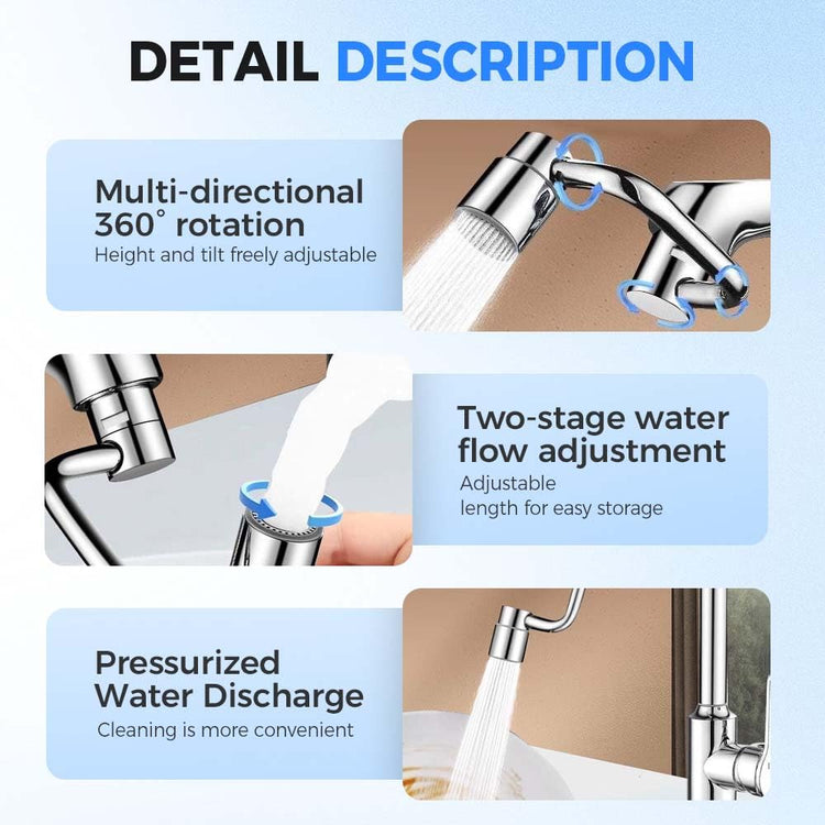 1440° Rotatable Faucet Aerator Extension