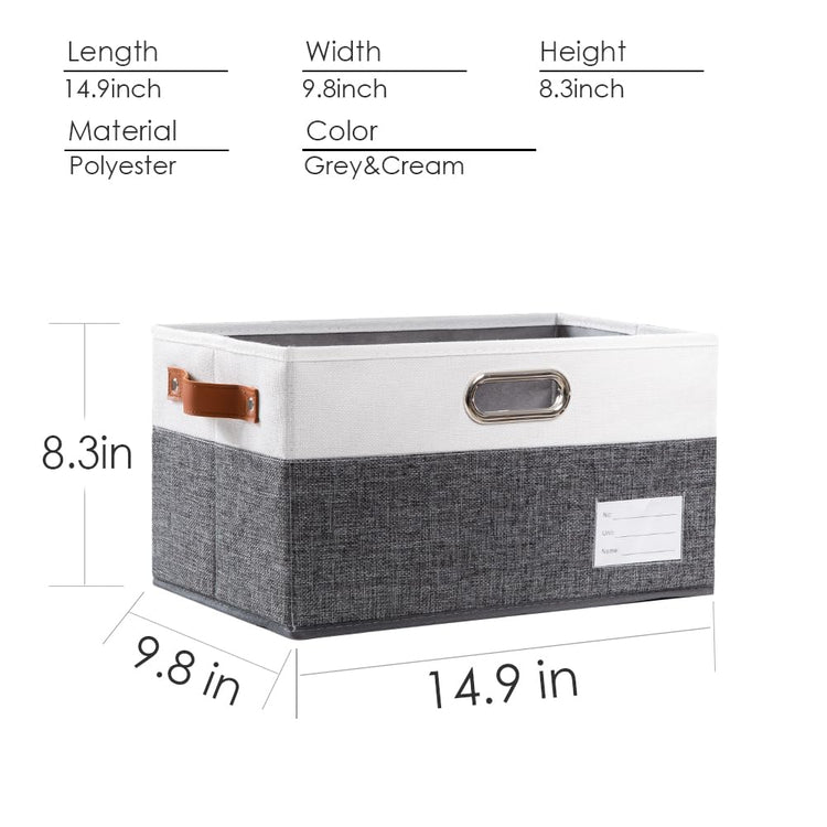 Foldable Storage Bins with Handles [3 (3 Count)