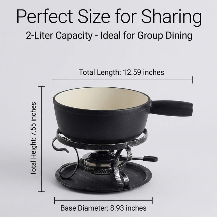 10 Piece Cast Iron Cheese Fondue Pot Set