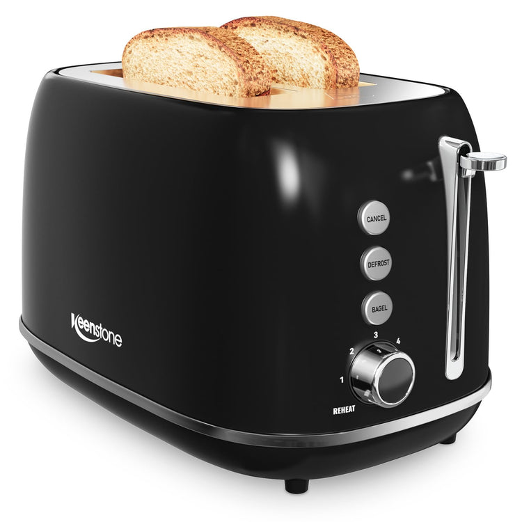 2 Slice Retro Stainless Steel Toaster with Bagel