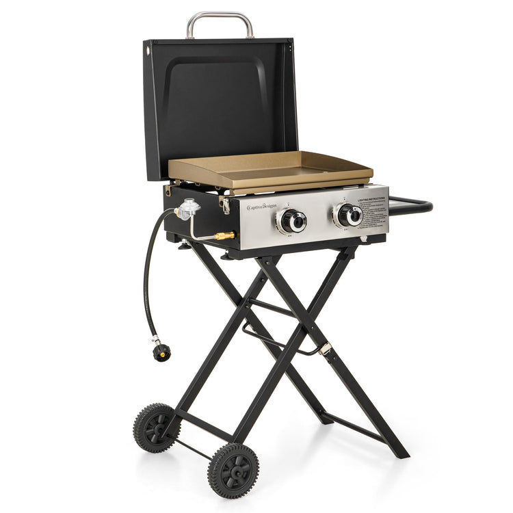 17 Inch 2 Burner Portable Propane Gas Griddle Grill