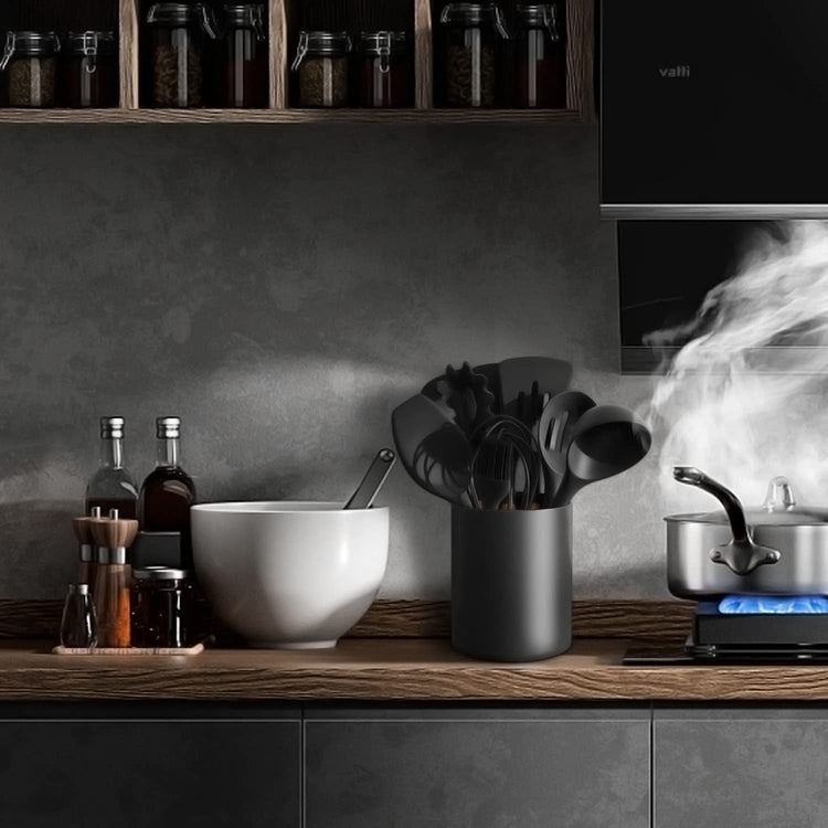 Black Kitchen Utensil Holder for Countertop