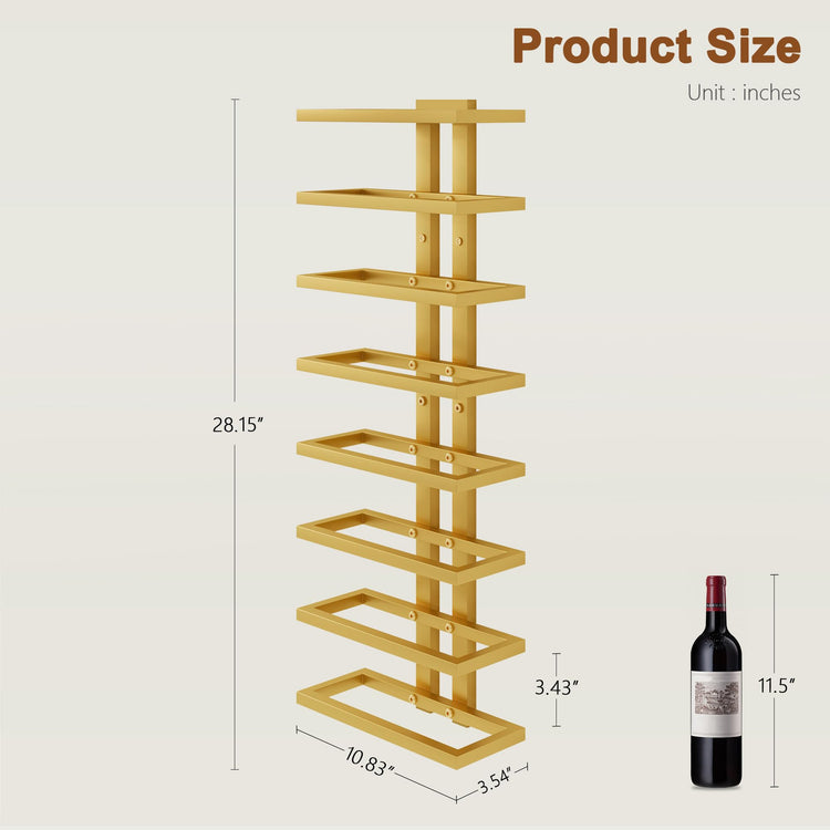 8 Tier Wall Mount Wine Rack (8 Count)