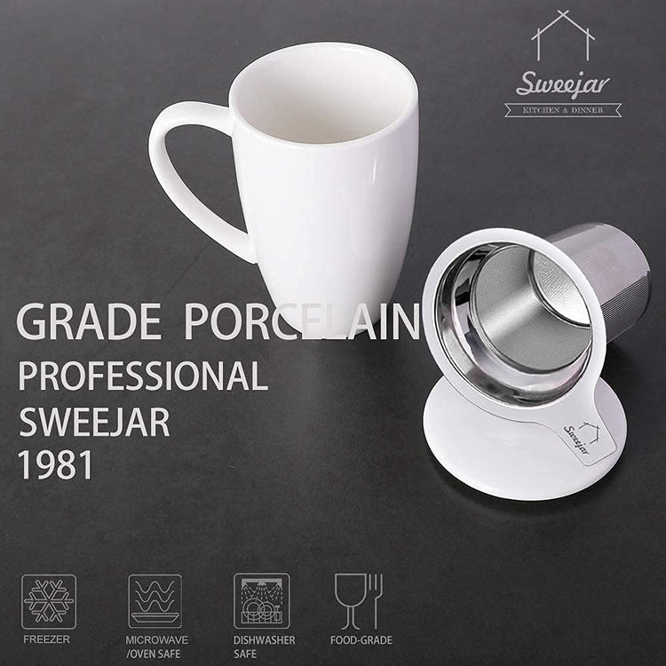 Sweejar Porcelain Tea Infuser Cup with Lid