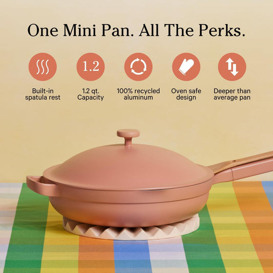 Our Place Mini Always Pan 2.0-8.5” (1.2 Qt) Nonstick, Toxin-Free Ceramic Cookware | Patented 10-in-1 Aluminum Frying & Sauté Pan | Safe for Oven, Induction & All Cooktops up to 450°F | Spice - Nestoria