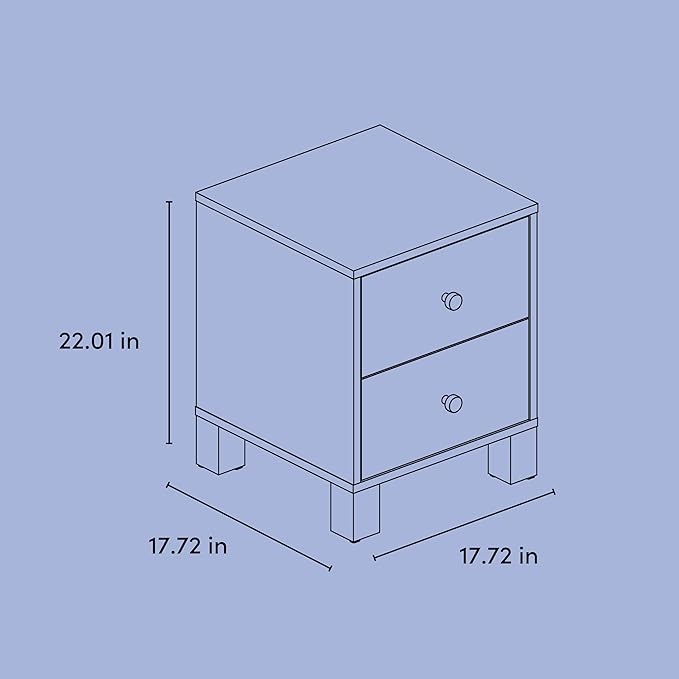 Storkcraft California 2-Drawer Nightstand (Driftwood) – GREENGUARD Gold Certified, Premium Wood Storage for Kids and Teens, Elegant Design with Iconic Block Feet