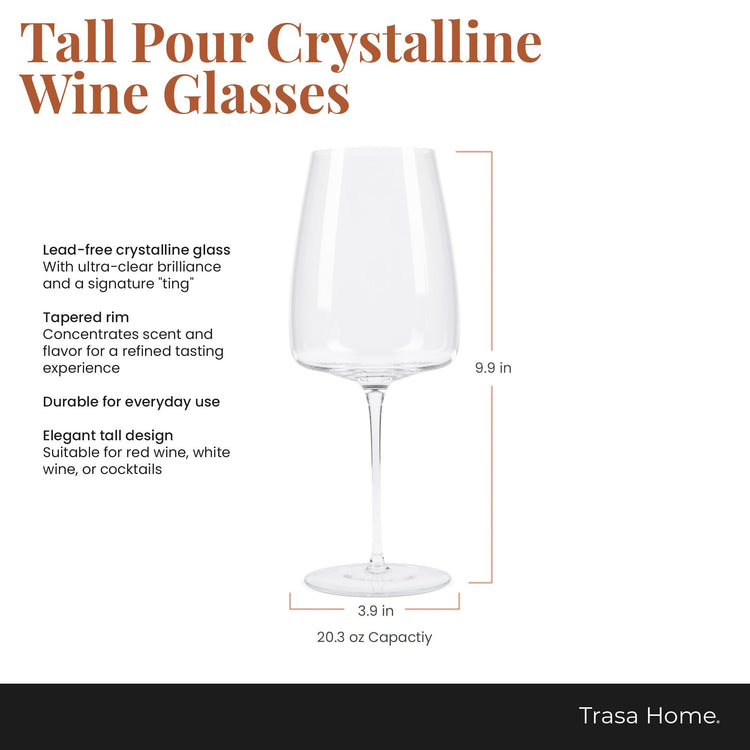 Tall Pour Wine Glasses by Larder & Vine (4 Count)