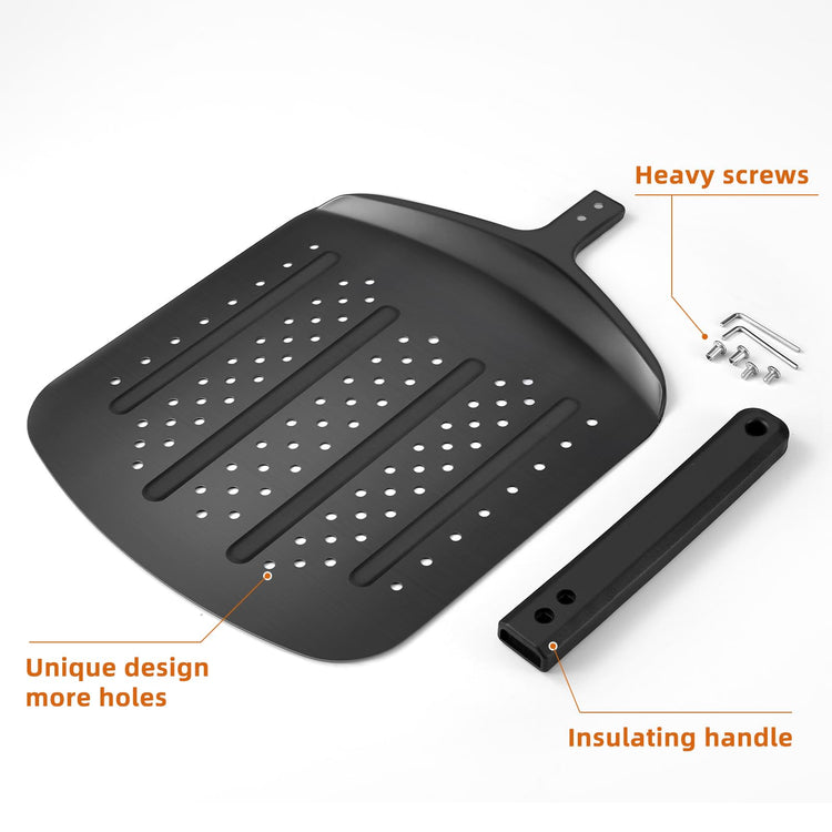 Perforated Pizza Peel Aluminum 12 Inch Non
