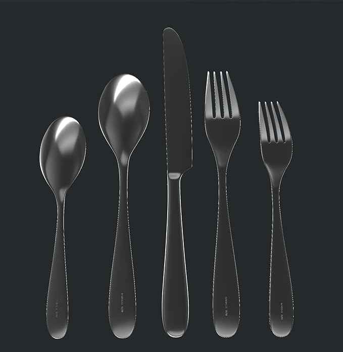Silverware Set for 4 – 18/10 Stainless Steel Flatware, Mirror Finish, Dishwasher Safe, Heavy-Duty, Rust Resistant, Elegant Cutlery (20-Piece Set, Fidenza)