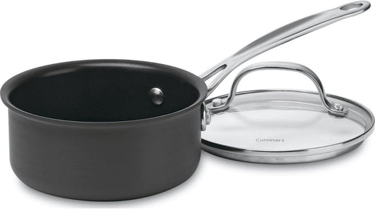 Cuisinart 1-Quart Saucepan, Chef's Classic Nonstick Hard Anodized Saucepan w/Cover, 619-14 - Nestoria